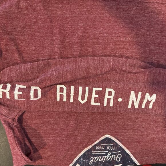 Red River New Mexico XL T-Shirt Men's Maroon Long Sleeve Retro Graphic Tee - Picture 7 of 7